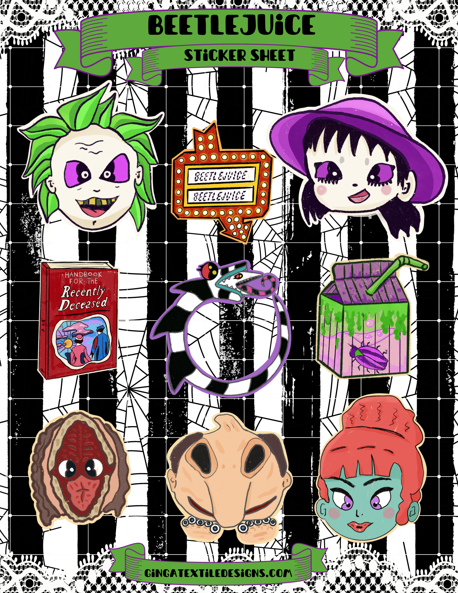 BeetleJuice Sticker Sheet
