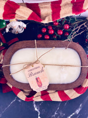 Wood Dough Bowl Candle