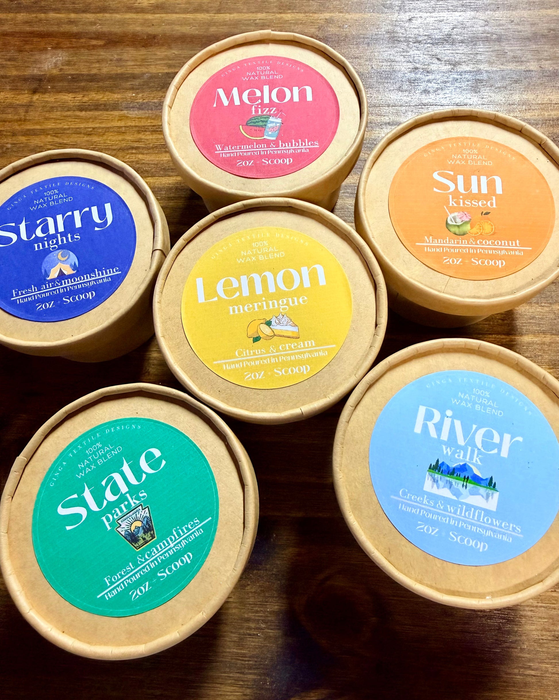 Collection of variously labeled containers on a wooden surface