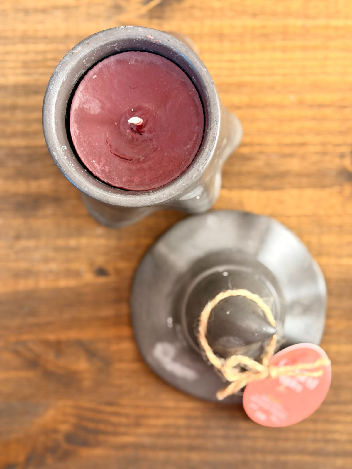 Ghost Witch Midnight black Hydrostone candle and Candied Apples wax pillar